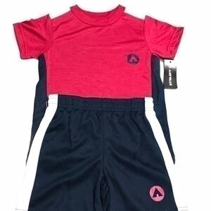 Airwalk 2 Piece Short Set - Red, White, Navy -  3T